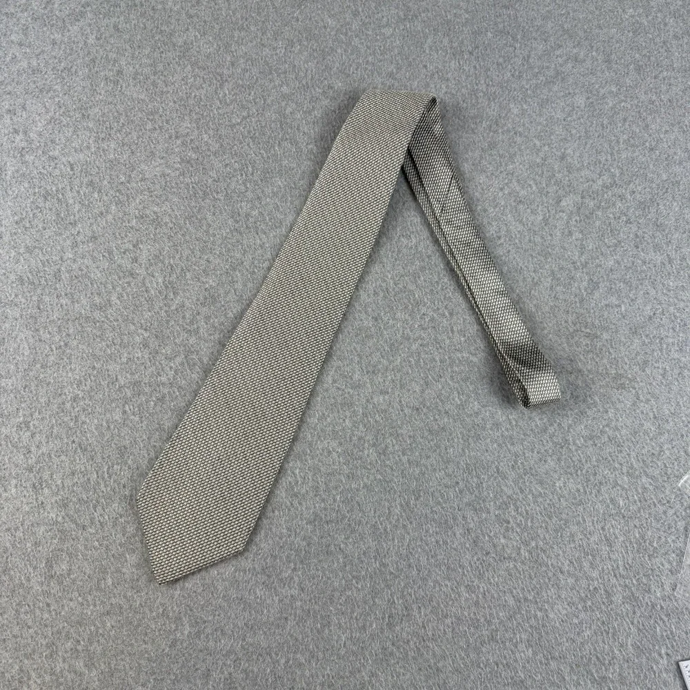 Vintage Perry Ellis Portfolio Gray Geometric Silk Neck Tie USA Classic 58x3.6